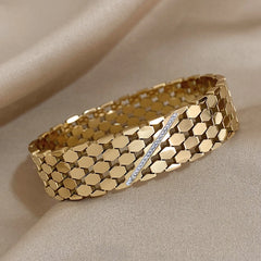 Chunky Inlaid Rhinestone Bangles Bracelets for Women