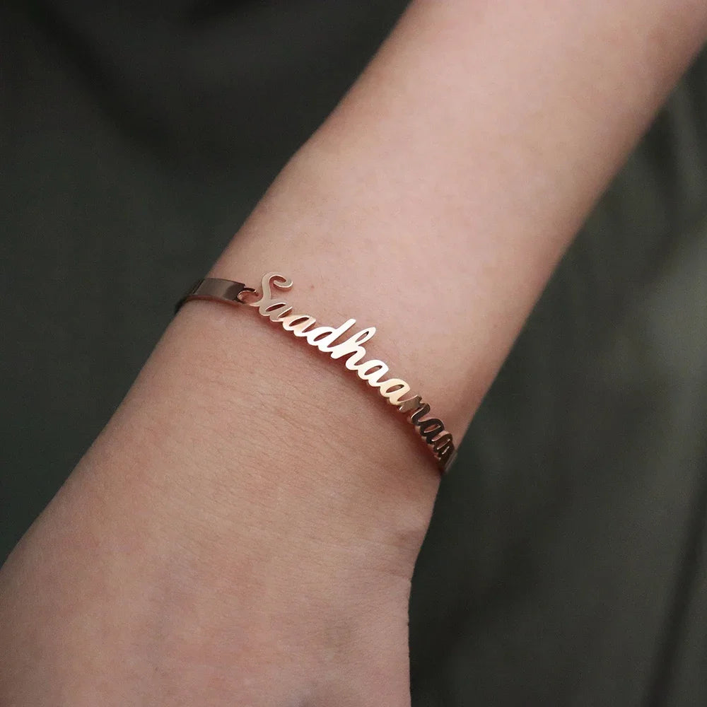 Custom Name 18k Gold Bracelets for Women