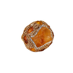 Vintage Style Citrine Ring: Healing Crystal Stone Adjustable Gemstone Jewelry Gift