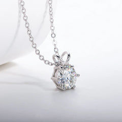 Gold-Plated Moissanite Diamond Pendant Necklace