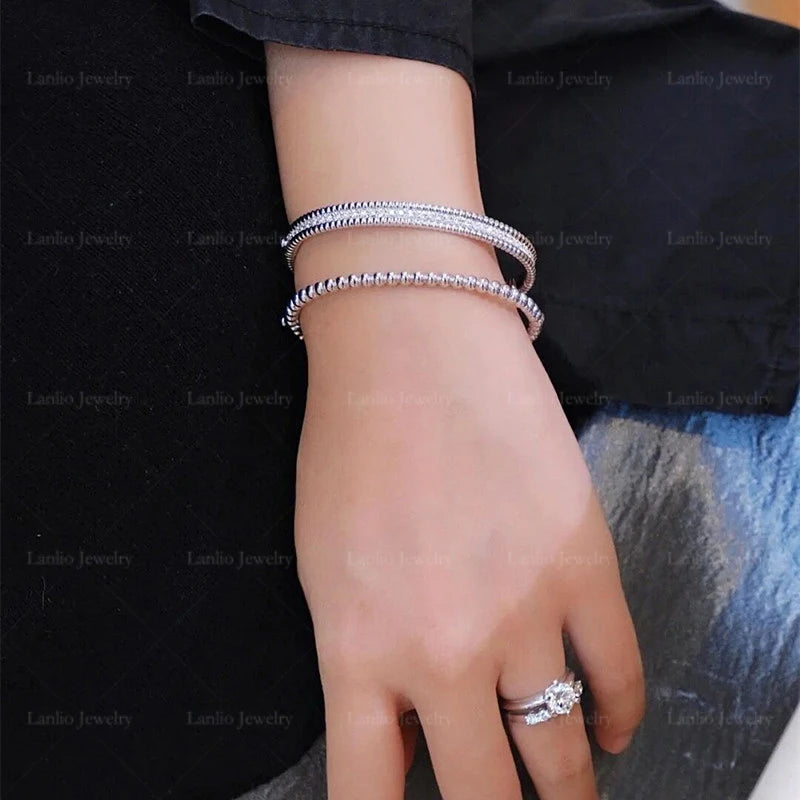 925 Sterling Silver Single Row Zircon Bracelet