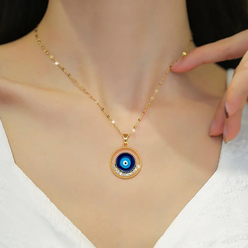 Zircon Evil Eye Necklace