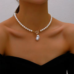 Trend Elegant Wedding Pearl Crystal Pendant Necklace