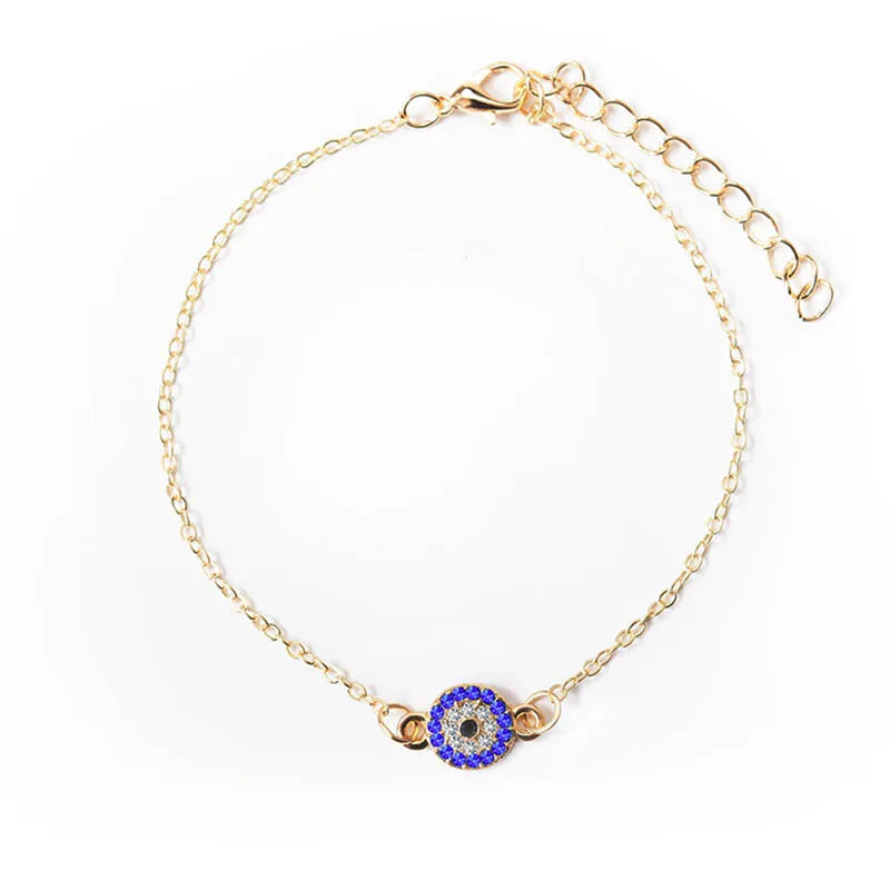 Blue Evil Eye Anklets for Women