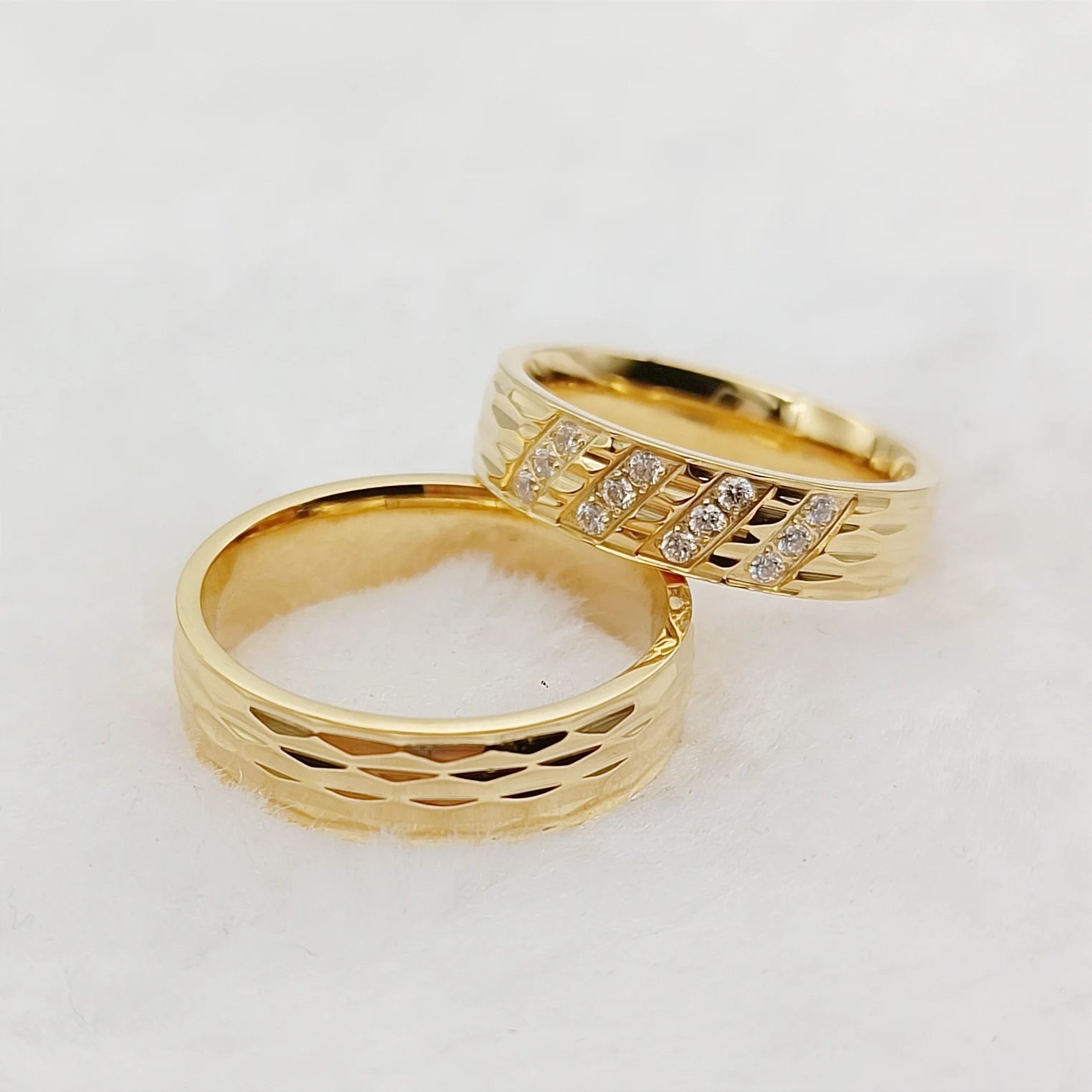 Luxury 18k Gold Plated Wedding Rings for Couples