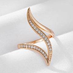 Rose Gold Geometric Zircon Ring