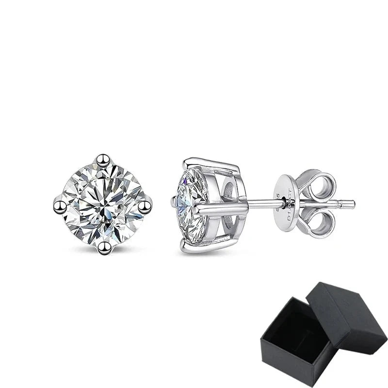 Smyoue 0.1-5CT Test Passed Moissanite Studs Earrings for Men Women S925 Silver Platinum Plated Bride Wedding Diamond Studs GRA