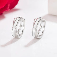 Exquisite 925 Sterling Silver Heart Stud Earrings with AAA Zircon