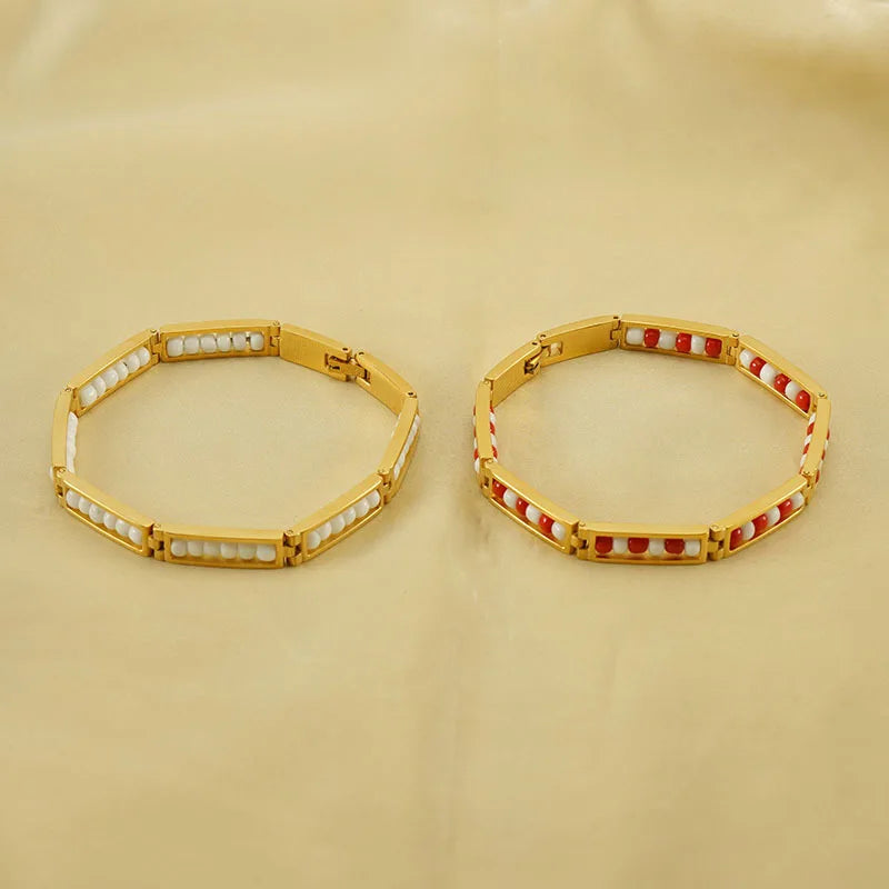 Quality Waterproof Stainless Steel Beaded Bracelet