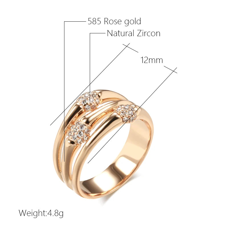 Rose Gold Color Wide Band Fashion Ring