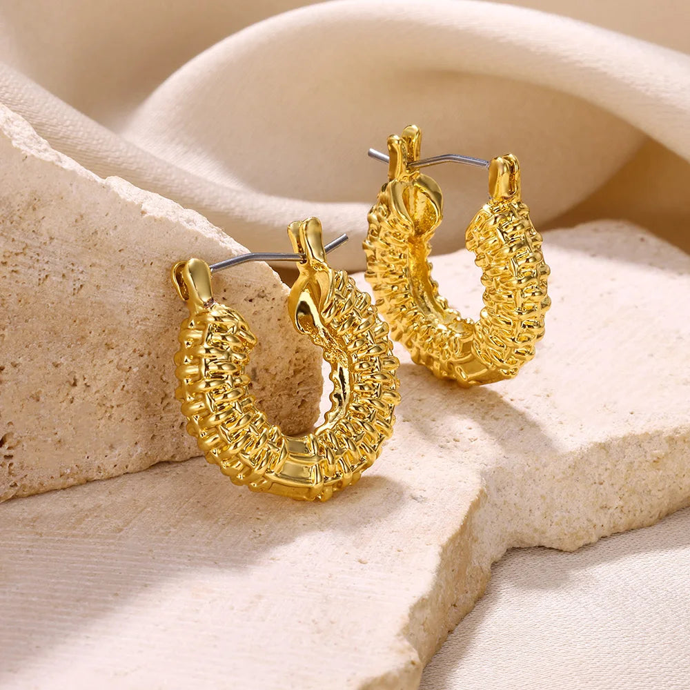 Round 18K Gold Color Earrings for Women