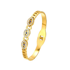 Fashionable Hollow Devil's Eye Zircon Spring Bracelet