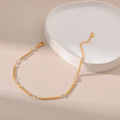 Copper Plated 18K Gold Double Layer Anklet