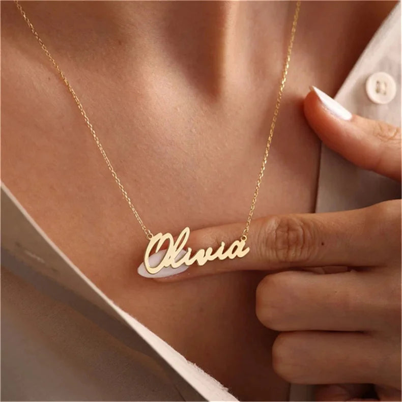 Custom Name 18k Gold Plated Necklace for Women