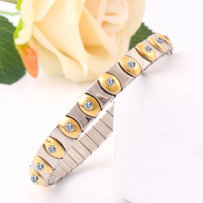 Vintage Elastic Stainless Steel Adjustable Bracelet For Women Men