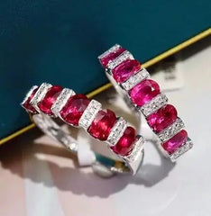 Stunning Ruby Zircon Wedding Ring for Women