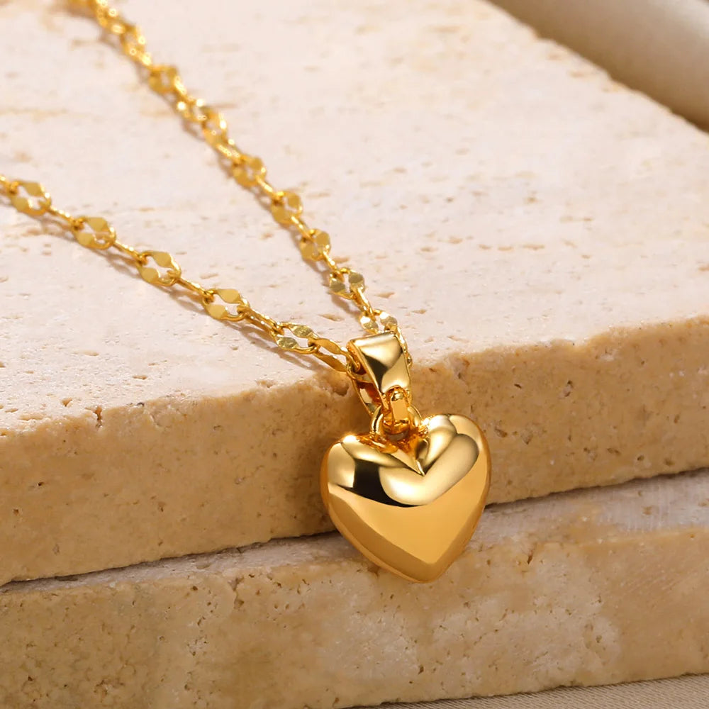 Eternal Love: Stainless Steel Love Heart Necklace For Women