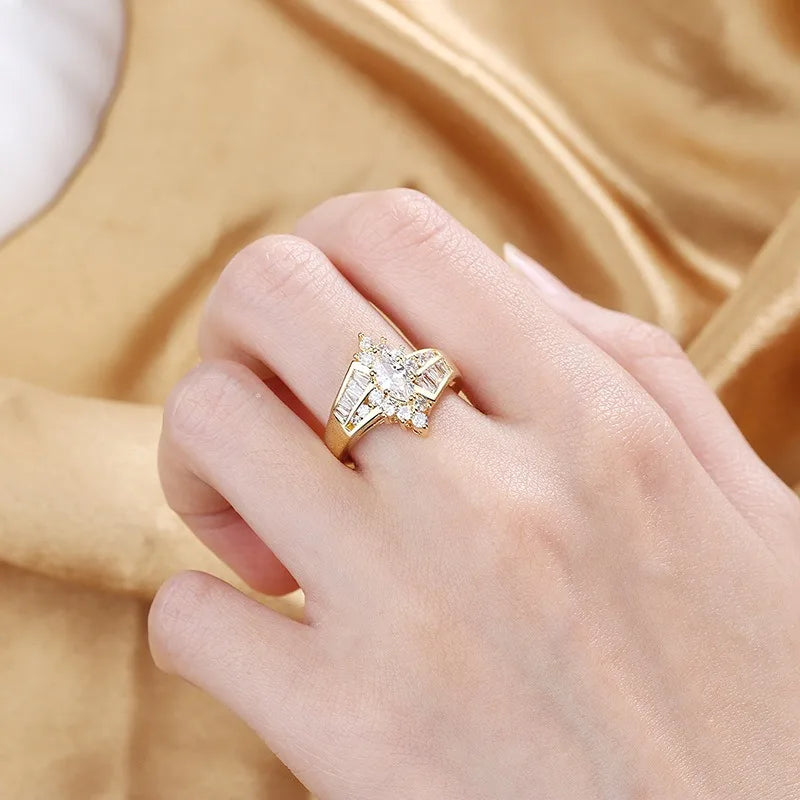 Charming Heart-Shaped Ring Set