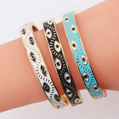 Turkish Lucky Evil Eye Bangle Bracelet For Women