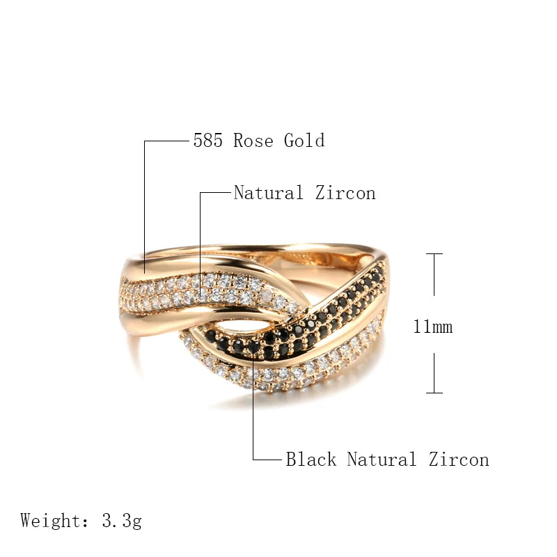 Rose Gold Ethnic Zircon Ring