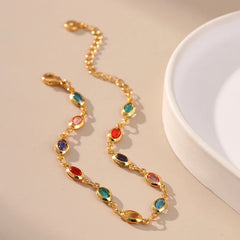 Copper Plated 18K Gold Glass Bracelet