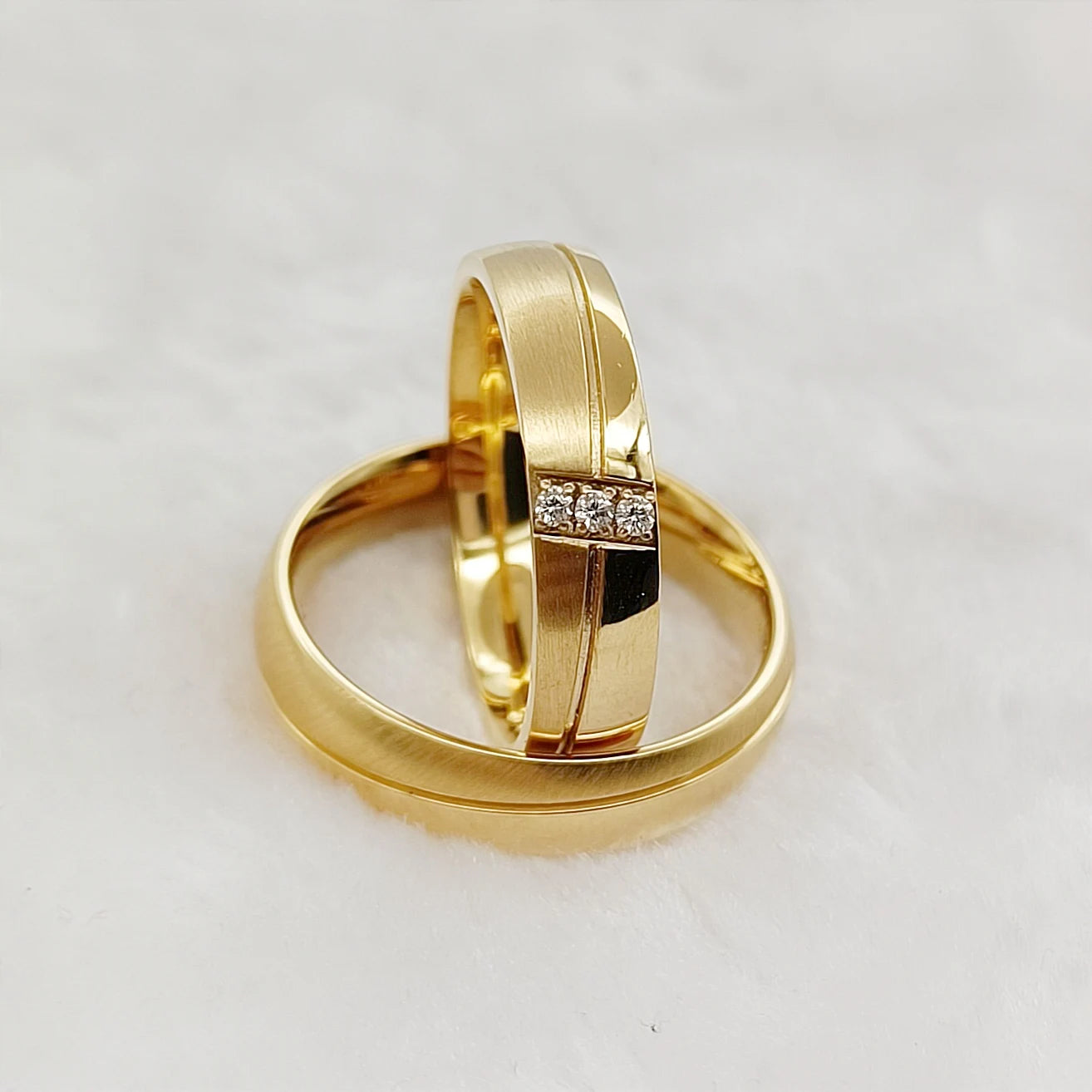 Luxury 18k Gold Plated Wedding Rings for Couples