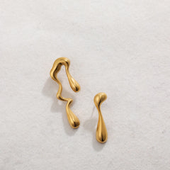 Vintage 18K Gold Plated Drip Dangle Earrings