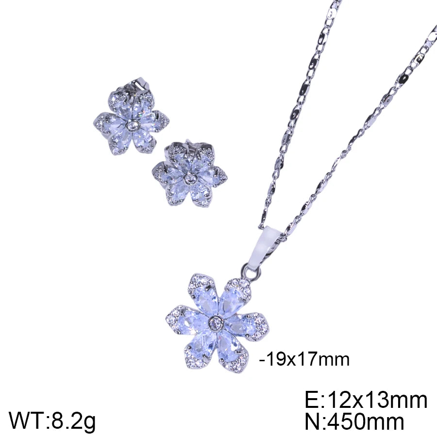 Elegant Snowflake Zircon Jewelry Set