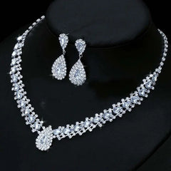 Elegant Wedding Jewelry Set - Bridesmaid Jewellery with Earrings and Necklace