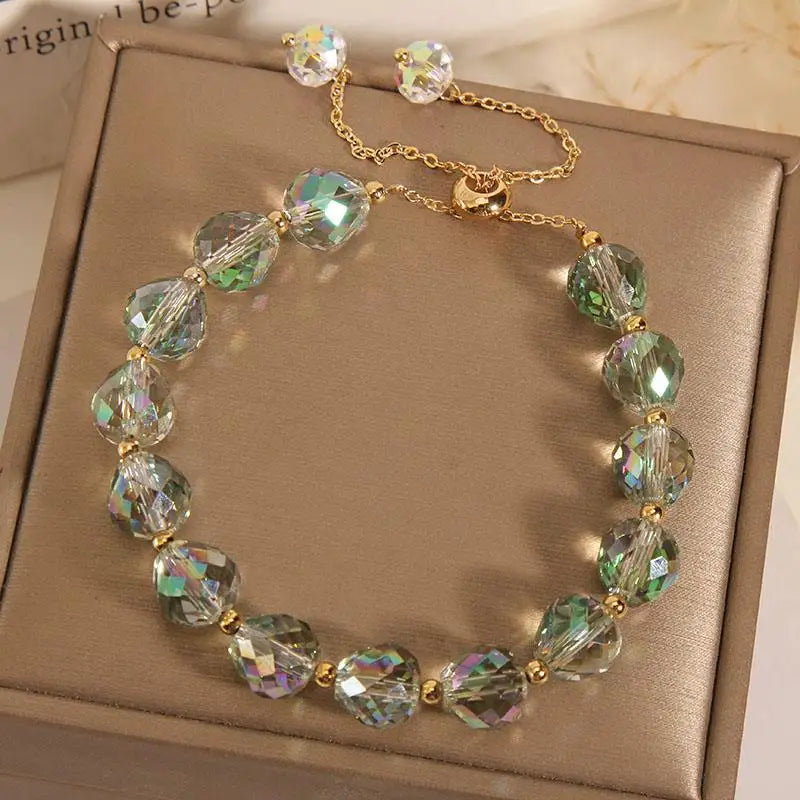 New Shiny Stone Beads Rope Chain Strand Bracelets for Women