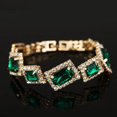 Elegant Green Crystal Stone Bangle