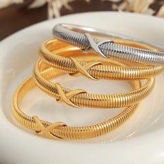 Vintage Stainless Steel Cuff Bangles Bracelets for Women