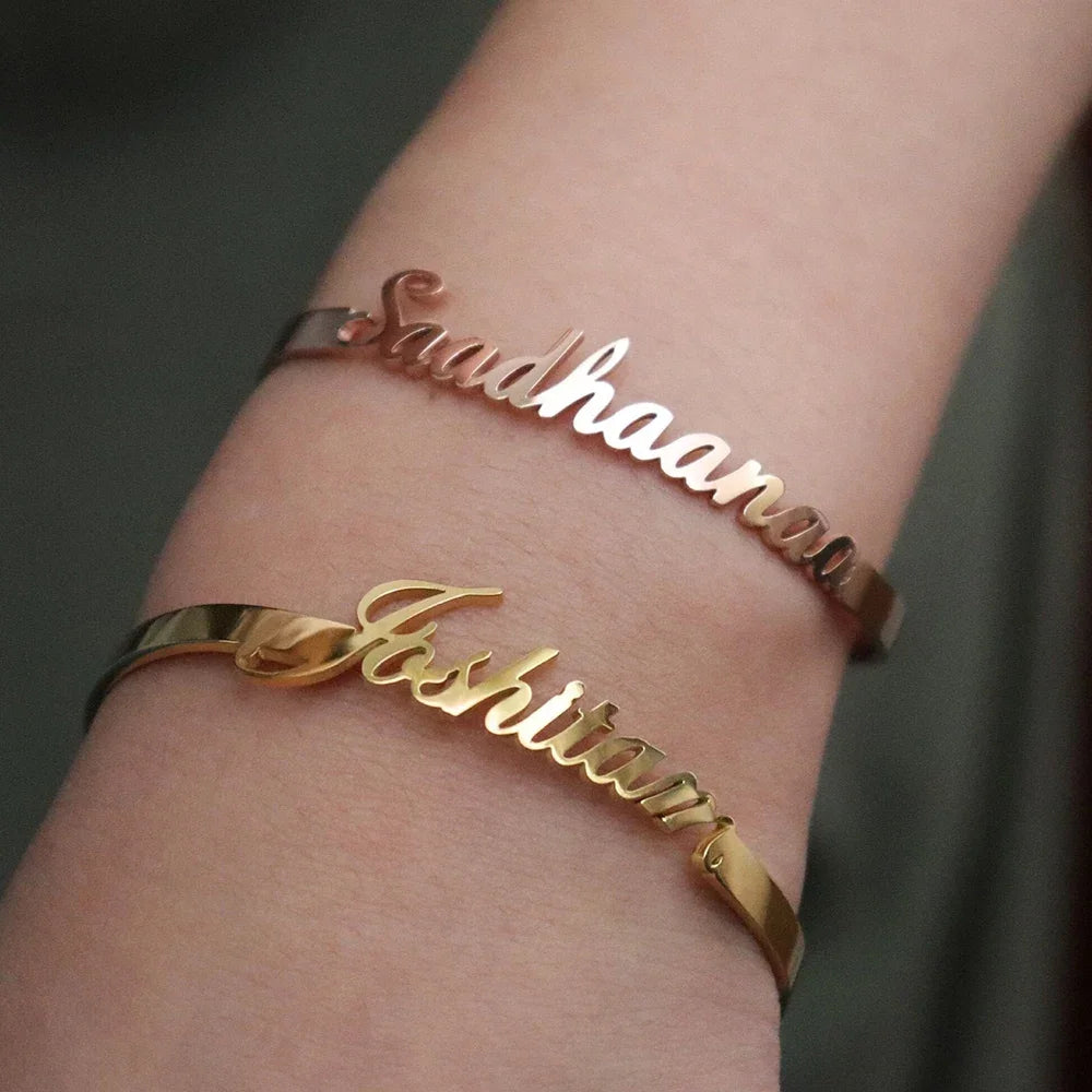 Custom Name 18k Gold Bracelets for Women