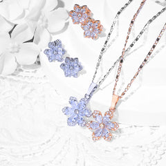 Elegant Snowflake Zircon Jewelry Set