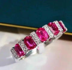 Stunning Ruby Zircon Wedding Ring for Women