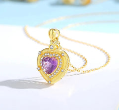 Heart-Shaped Amethyst Pendant Necklace