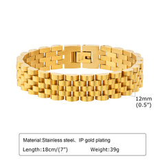 Stainless Steel 18k Gold Plated Link Chain Bracelet for Women