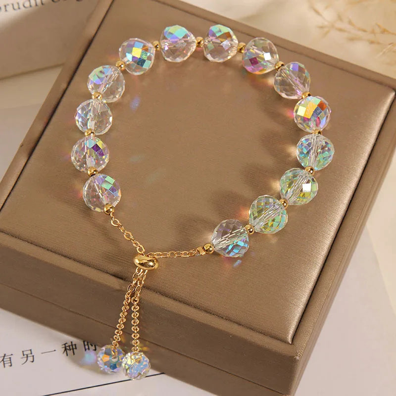 New Shiny Stone Beads Rope Chain Strand Bracelets for Women