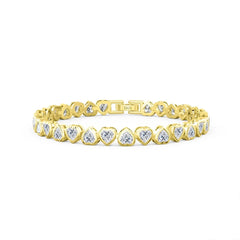 Heart Cut Zircon Tennis Bracelet for Women - 925 Sterling Silver