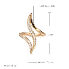 Rose Gold Geometric Zircon Ring