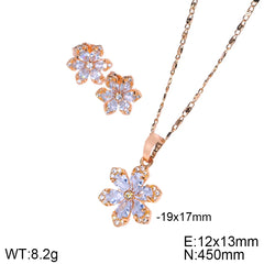 Elegant Snowflake Zircon Jewelry Set