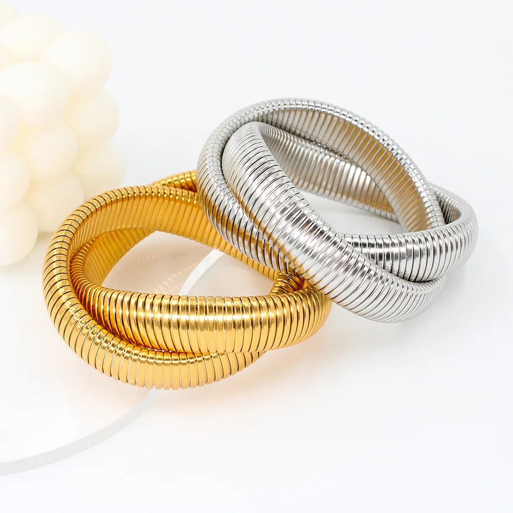 Elastic Stainless Steel Geometric Bracelet