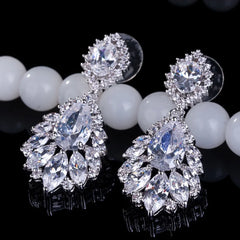 Elegant Cubic Zirconia Chandelier Dangle Earrings for Women