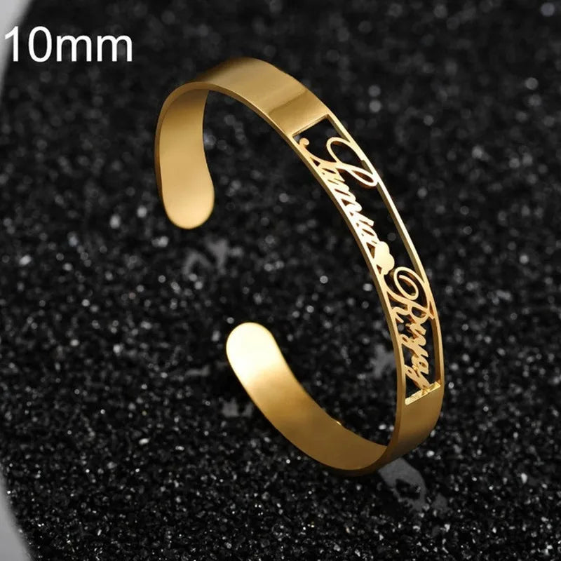 18K Gold-Plated Custom Engraved Bracelet - Personalized for Special Occasions