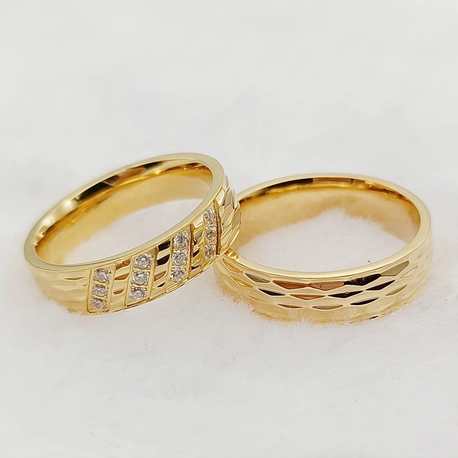 Luxury 18k Gold Plated Wedding Rings for Couples