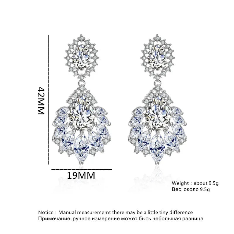 Elegant Cubic Zirconia Chandelier Dangle Earrings for Women