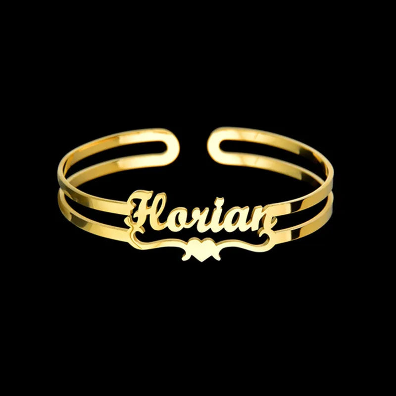 18K Gold-Plated Custom Engraved Bracelet - Personalized for Special Occasions