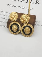 Bold Lion Head Stud Earrings for Women