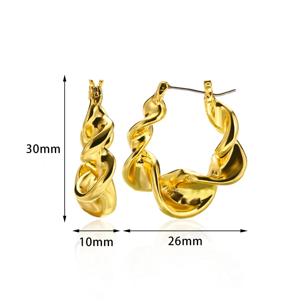 Round 18K Gold Color Earrings for Women