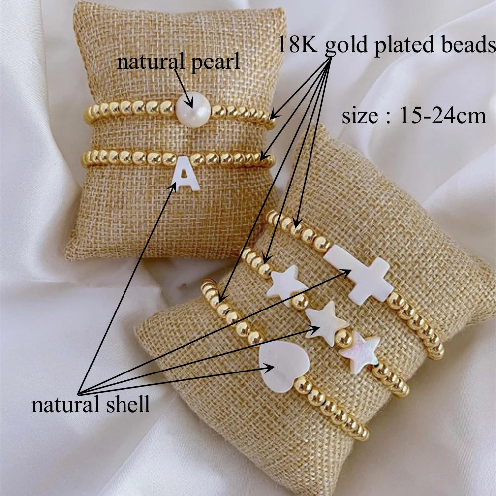 KKBEAD 18k Gold Plated Charm Bracelets